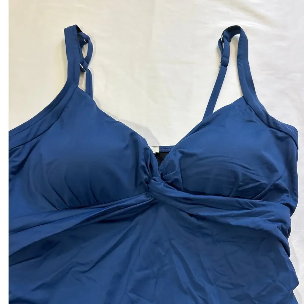 Sundance Womens Large Blue One Piece Bathing Suit Swimwear Swim Beach Vacation